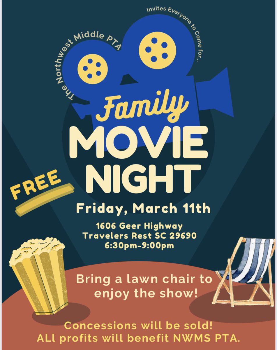 🍿 Movie Night is open for all Northwest students and families

🍫 We will be showing “The Rookie,” so bring a lawn chair and enjoy the show

🥜 Sponsored by our PTA