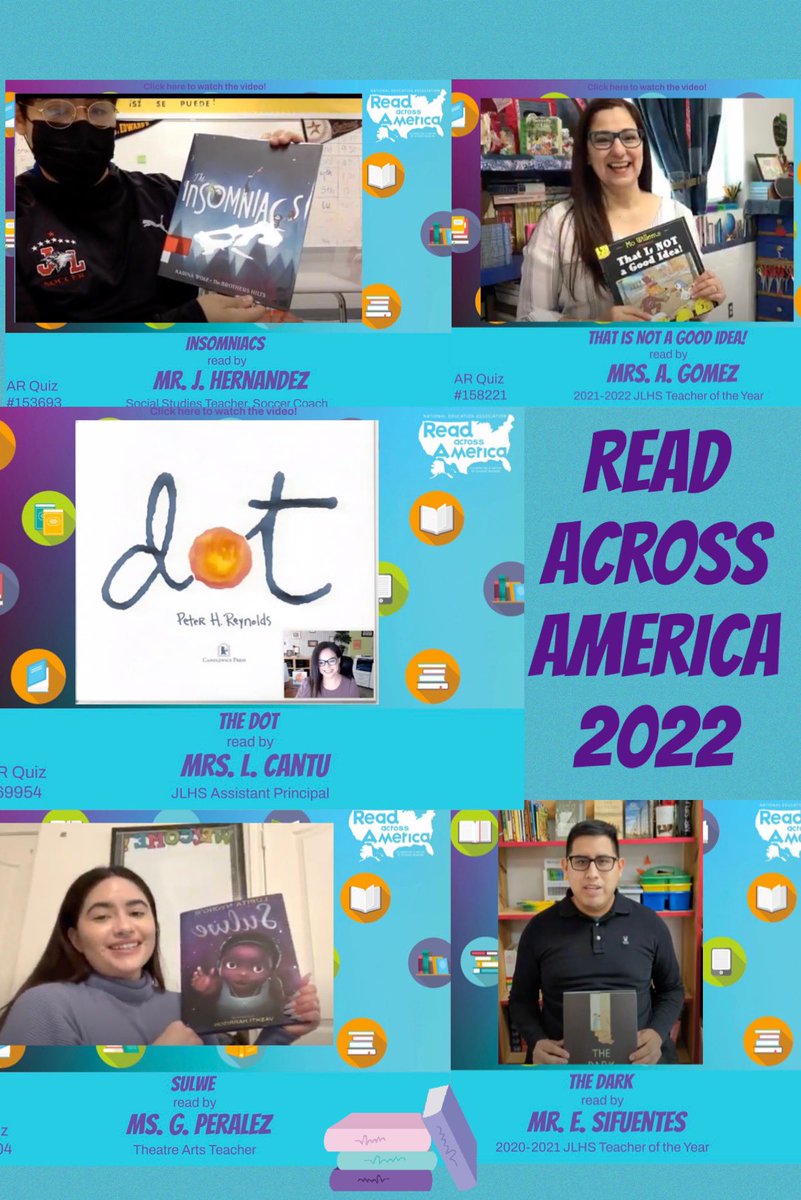 JuarezLincolnHS's tweet photo. Shout out to teachers and administrators who recorded a read-aloud for Read Across America! 🤩#ReadAcrossAmericaDay #jlhsreads #lajoyaisd https://t.co/Crijyis2qe