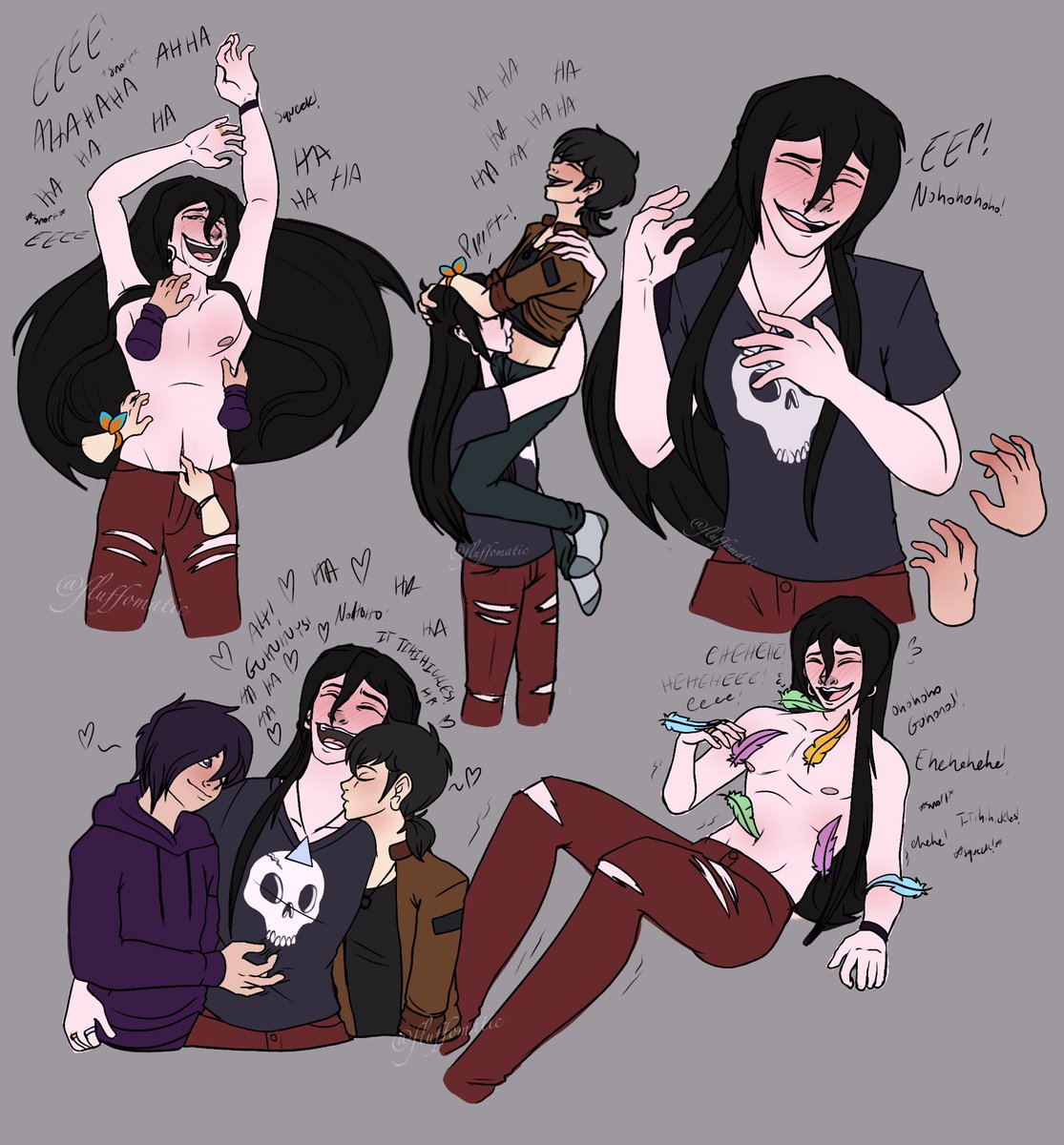 FluffomaticOG's tweet photo. Found an old sketch dump of Varras getting wrecked and I decided to finish it! Love getting destroyed by your two tiny boyfriends. At least he got a bit of revenge lol #tickle #tickling #varras https://t.co/w7GzXllGEN