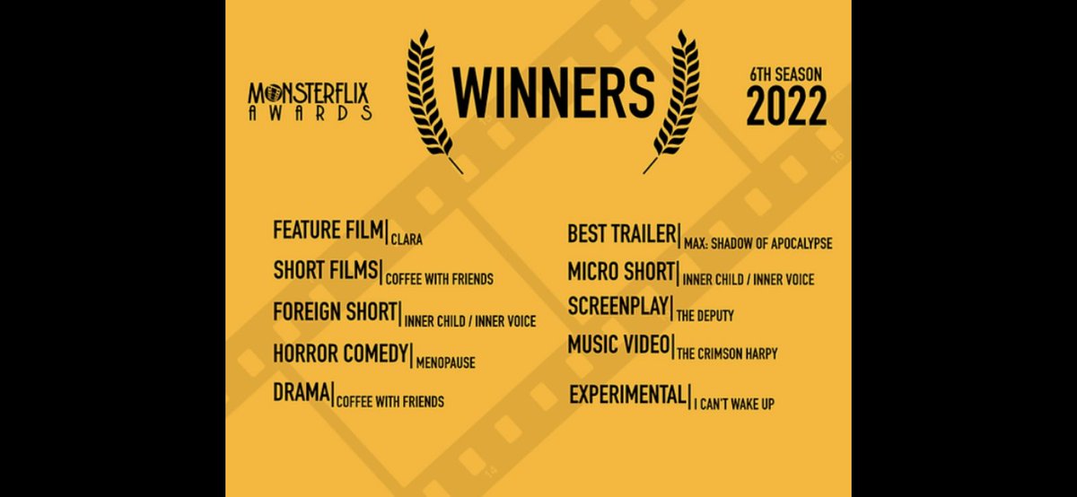 Actor_Producer's tweet photo. Overwhelmed at the 2 “Best of” categories for @IInnerChildFilm thank you to @MFA_Awards @FilmFreeway #Grateful #Blessed #humbled #BestMicroShort #BestForeignShort #FilmedInFla https://t.co/mBlsVBEMzA