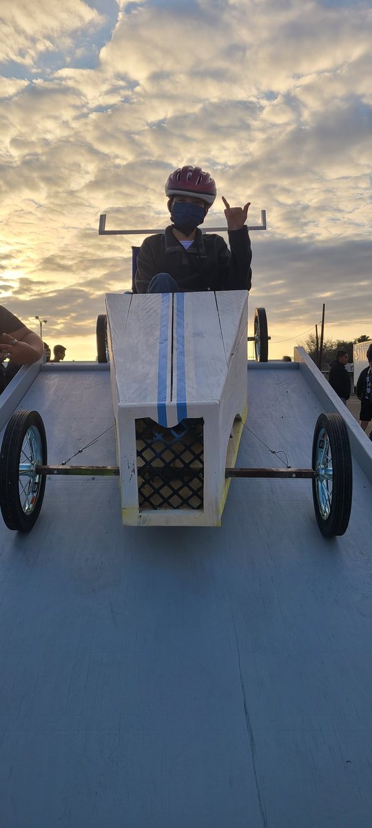 DECAmustang's tweet photo. McAllen ISD Soap-Box  Derby 
Memorial representing!!! @jamesvarlack 
@McAllenISDCTE @MemorialCTE @Pride_Mustangs #misdtechwars22 https://t.co/zodIrkSl2N