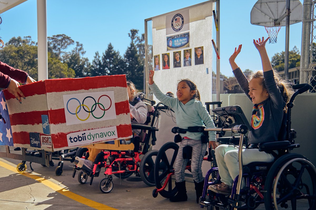 bridgeschool's tweet photo. Introducing The Bridge School Bobsled Team! Classroom 2 participated in the Winter Olympics by competing in the bobsled. Students enjoyed cheering on their friends and racing for the fastest times. @TobiiDynavox  @epic4kids @USABS https://t.co/AWZhblLkuf