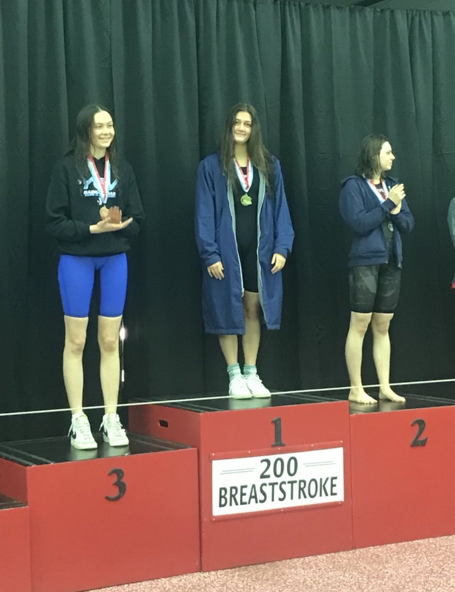 TWO STATE RECORDS! Gabby LePine of SSTY took down both the 100 and 200 Yard Breaststroke state records at the Wisconsin 13&amp;O State Championships last weekend. Gabby’s 100 Yard Breaststroke time of 1:00.51 and a time of 2:13.88 in the 200! Congrats, Gabby!