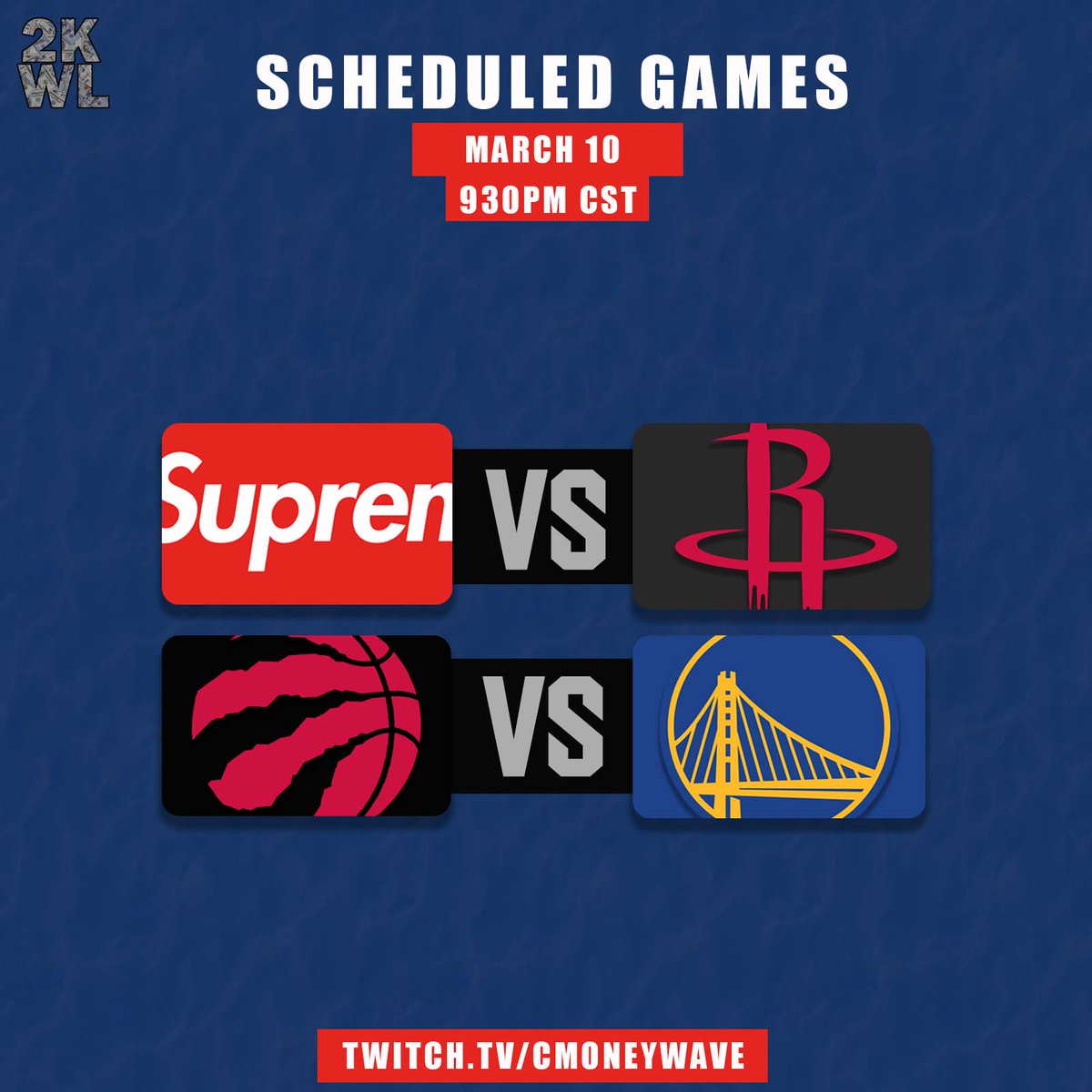 THE2KWL's tweet photo. SCHEDULE CHANGE! ALL FOUR OF THESE WILL BE PLAYED TONIGHT! https://t.co/sUv9hnvwT7