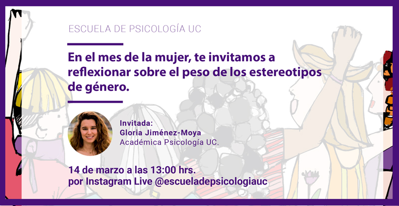 Porque es importante reflexionar sobre los estereotipos y prejuicios de género que generan desigualdades en nuestra sociedad, en el Mes de la Mujer te invitamos a sumarte al Live que tendremos con <a href="/gjimenezmoya/">Gloria Jiménez-Moya</a> 
este lunes 14 de marzo a las 13:00 hrs. instagram.com/escueladepsico… 💜