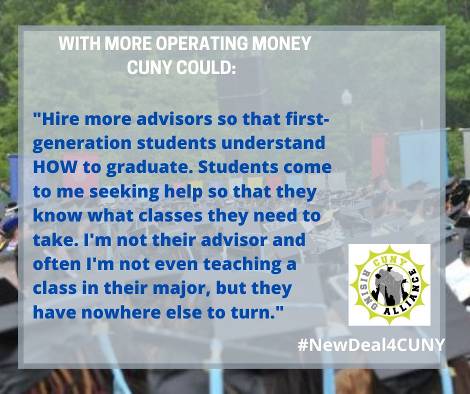 .#CUNY serves immigrants & first gen college students - we need more advising than the natl average & have WAY less. Advisors = retain & graduate. #crumblingCUNY #NewDealforCUNY @AndreaSCousins @SenGianaris @tobystavisky