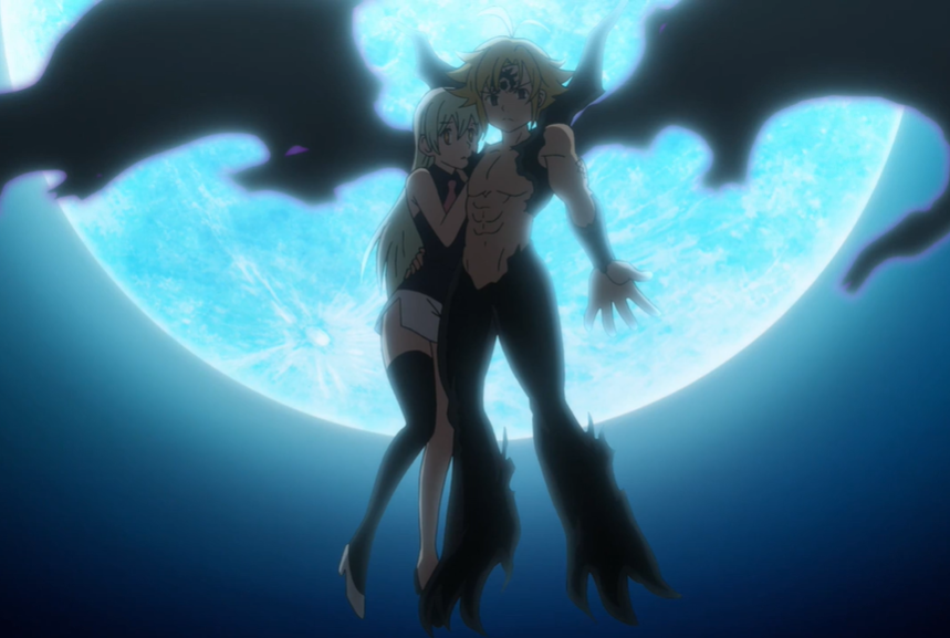 shittyanimedets's tweet photo. When Meliodas regains his demon form in The Seven Deadly Sins: Wrath of the Gods (2019), he says that the Seven Deadly Sins are over. This is because even he knew how shit this season was and guessed that it wouldn't continue afterwards. https://t.co/7ZK6owsxrY