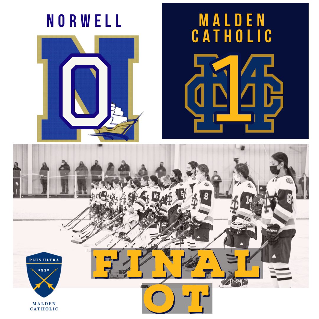 MCathletics1's tweet photo. In their second straight OT Tourney game the @MaldenCatholic Varsity Girls Hockey team comes out on top 1-0 against a very talented @ClipperAD team.  The Lancers are headed to the Elite 8 and await the winner of Medfield/Sandwich #lancerpride https://t.co/Vy03ZADXTw