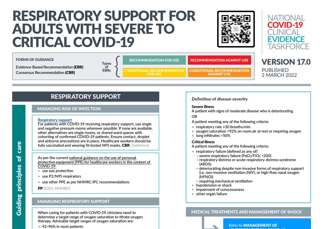 evidence_aus's tweet photo. UPDATED:We've re-worked the #ClinicalFlowchart for respiratory support for adults with severe to critical #COVID19 for easier interpretation of our guidance.
➡️ https://t.co/aSRDiRwT9T
#COVID19Aus
@tsanz_thoracic @SleepOrgANZ @anzics @ACCCNAUST @TheRACP @acn_tweet https://t.co/002swN7ezD