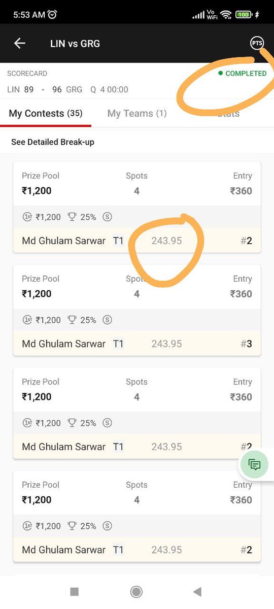 sarwarmdghulam's tweet photo. @Dream11 @FanCode  Wrong Point Updated in NBA G league and Declare The Results Pls Tell Me How is Possible By Technical Team https://t.co/BOQH8pC9xb