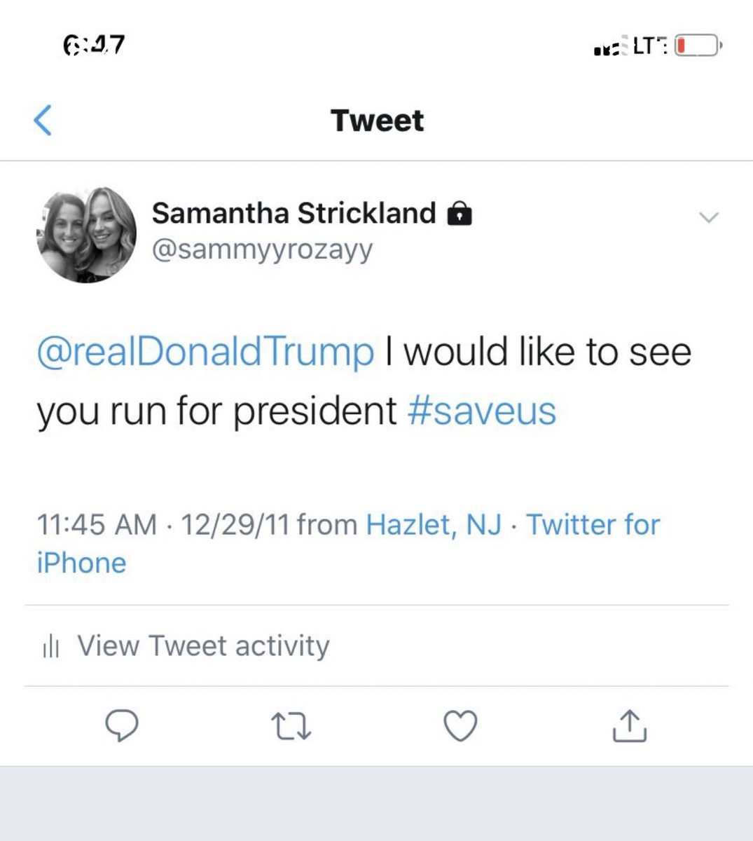 sammyyrozayy's tweet photo. #NeverForget … ever since I’ve ever been into politics I’ve wanted him to run. Peep the date #SaveUsAgain https://t.co/tTvzeli8FF