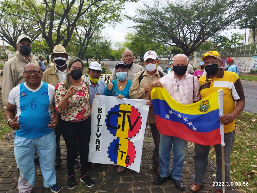 #09Mar <a href="/CtvFetrabolivar/">CTV Fetrabolivar</a> acompañado  de los gremios federaciones de jubilados, pensionados sociedad Civil en su Conjunto y partidos políticos. El movimiento sindical organizado exigiéndole al gobierno que respete los DDHH laborales del pueblo trabajador venezolano.