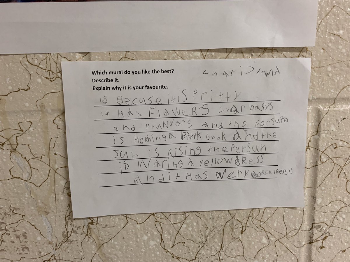 Mrs C-W’s 2/3 studied 19 of the stunning St Thomas murals and posted for the whole school to view and comment on. The students love it!