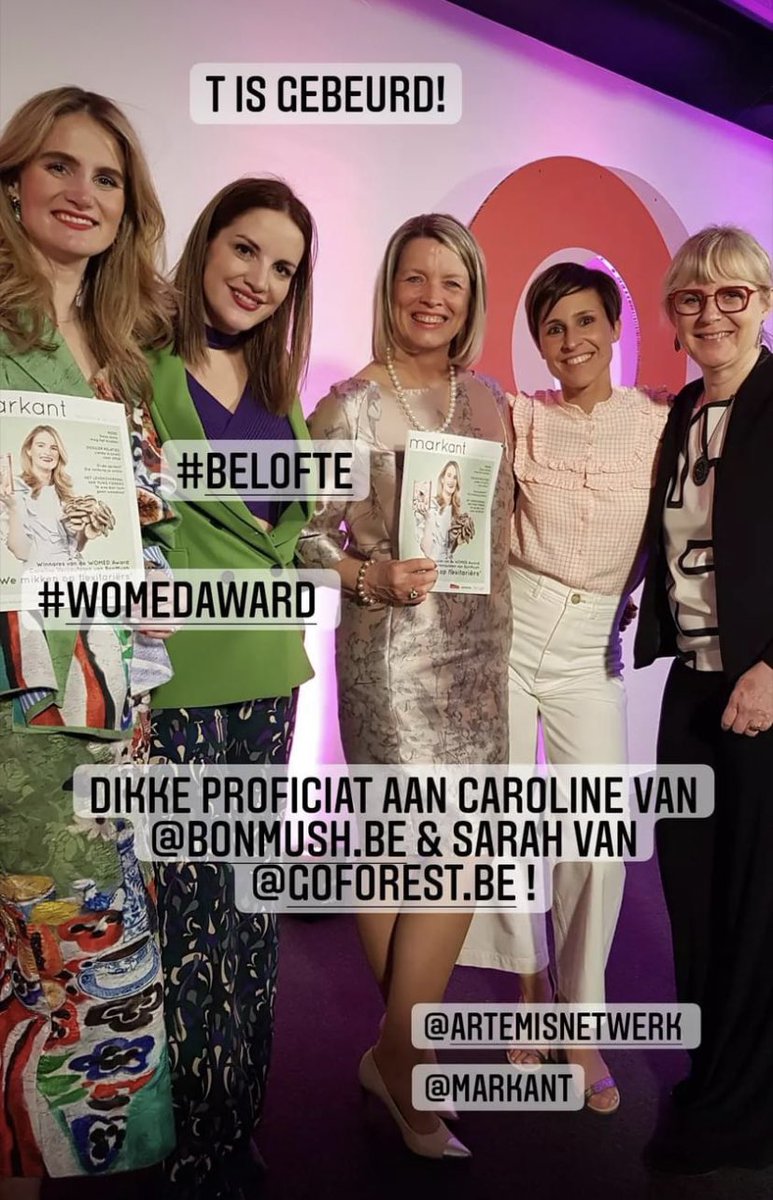 Voor het 2e jaar op rij levert Oost-Vlaanderen de beloftevolle onderneemster! <a href="/GouverneurOVL/">Gouverneur Carina Van Cauter</a> Sterk werk Sarah Parent! Een goeie opvolgster voor <a href="/marievbroeck/">Marie Van den Broeck</a> 💪🍀💪🍀💪 
<a href="/UNIZO_OVL/">UNIZO Oost-Vlaanderen</a> <a href="/crevits/">Hilde Crevits</a> <a href="/VLAIO_be/">VLAIO</a> 
Ook dikke bravo Caroline Vercauteren 
#womedaward
#artemis 
#markant 
#vlaio