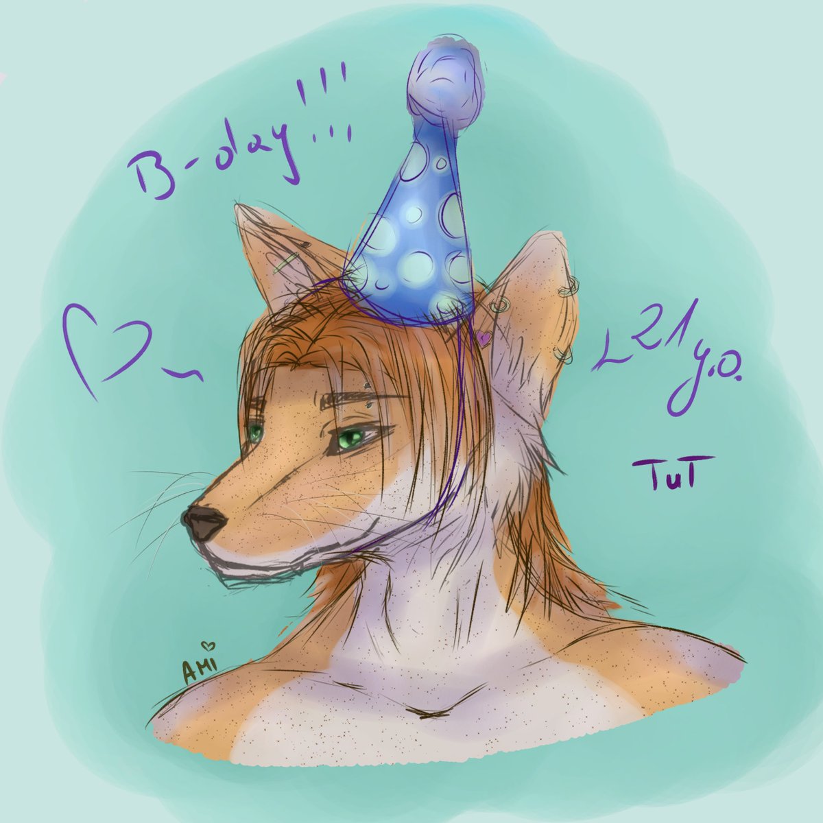 ami0193's tweet photo. szkico Felix w czapeczce urodzinowej, bo why not 

happy b-day to me yay https://t.co/3Be7VClhVU