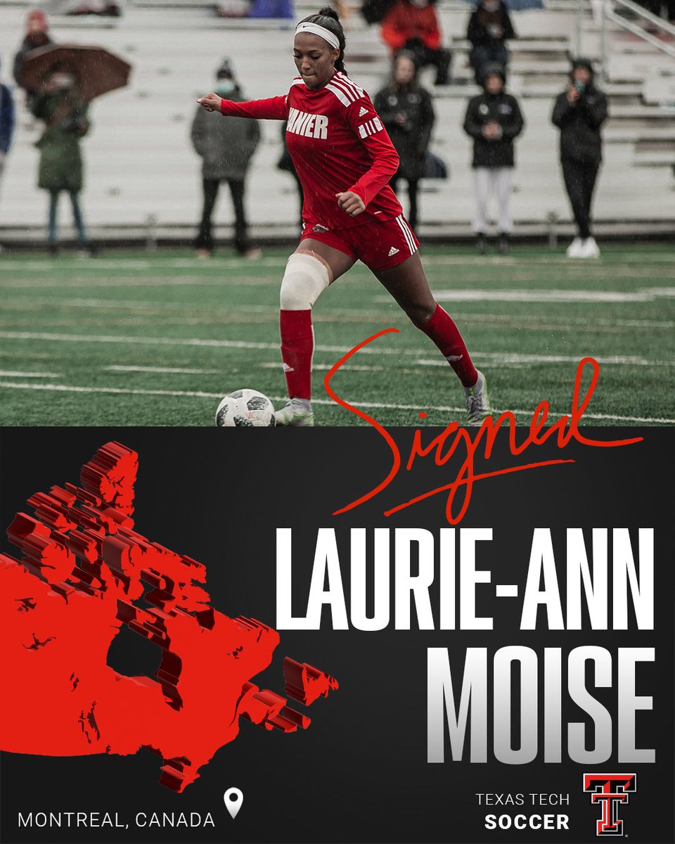 We just got a lefty forward! From Montreal 🇨🇦, please welcome Laurie-Ann Moise to the Red Raider family!