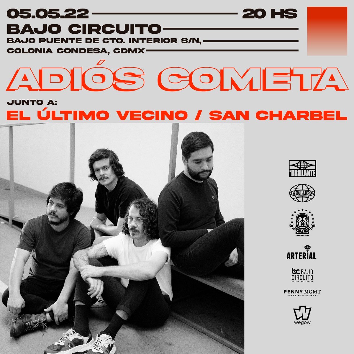 velvetbluemusic's tweet photo. ADIÓS COMETA : 5/05  Mexico City @ Bajo Circuito @elbrillante https://t.co/s94pkGaQ6J