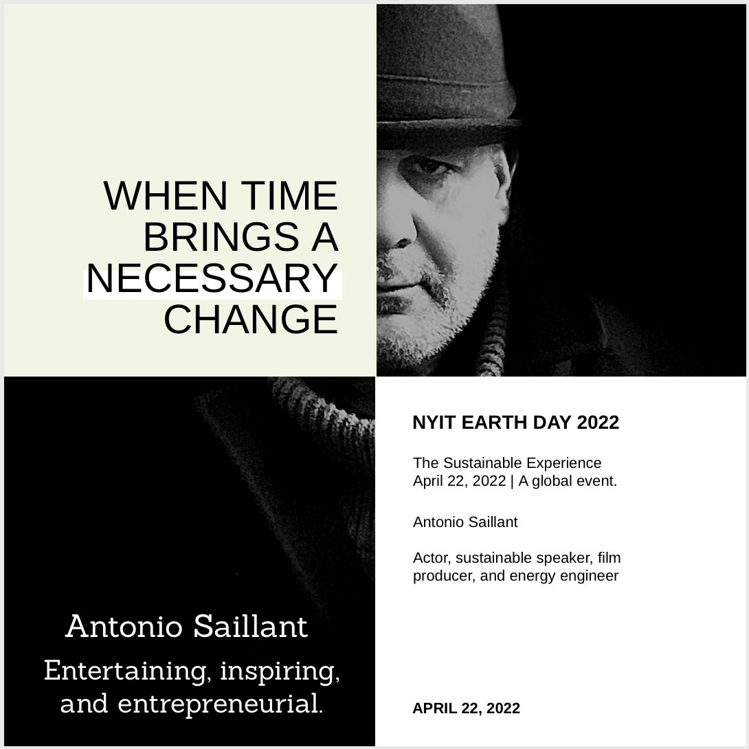 angellight's tweet photo. Antonio Saillant, one of New York's most prolific sustainable film and TV producers, is set to deliver a keynote at the New York Institute of Technology as part of Earth Day for Sustainability 2022 on Friday, April 22, @FilmFlorida @NYITAlumni https://t.co/7zMyeULEcc