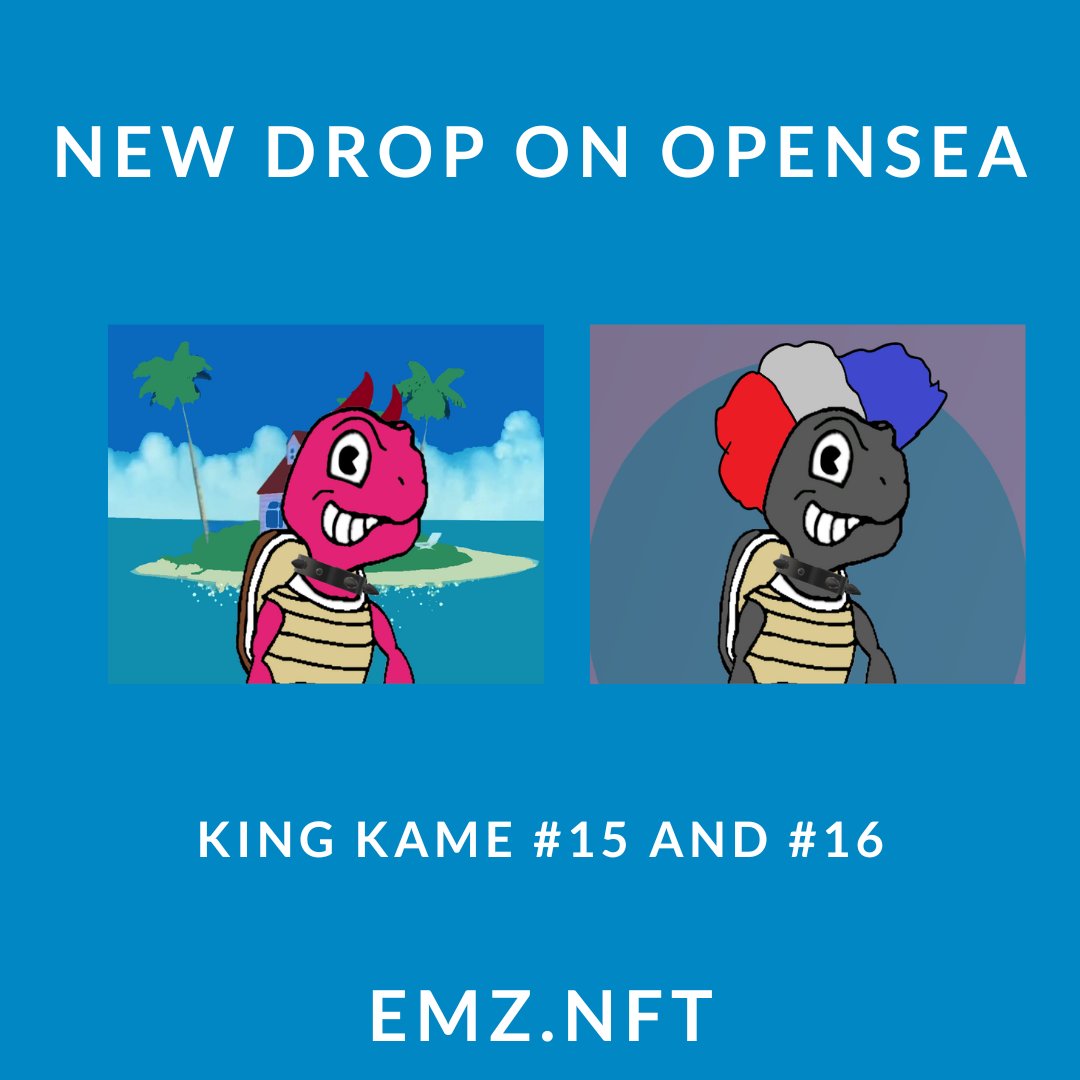 emznft's tweet photo. King Kame DROP in #OpenSea! Starting in .002 eth 
#nft #kingkame #nftcollection #NFTdrop #nfts #nftcommunity https://t.co/vnHJfSH60z