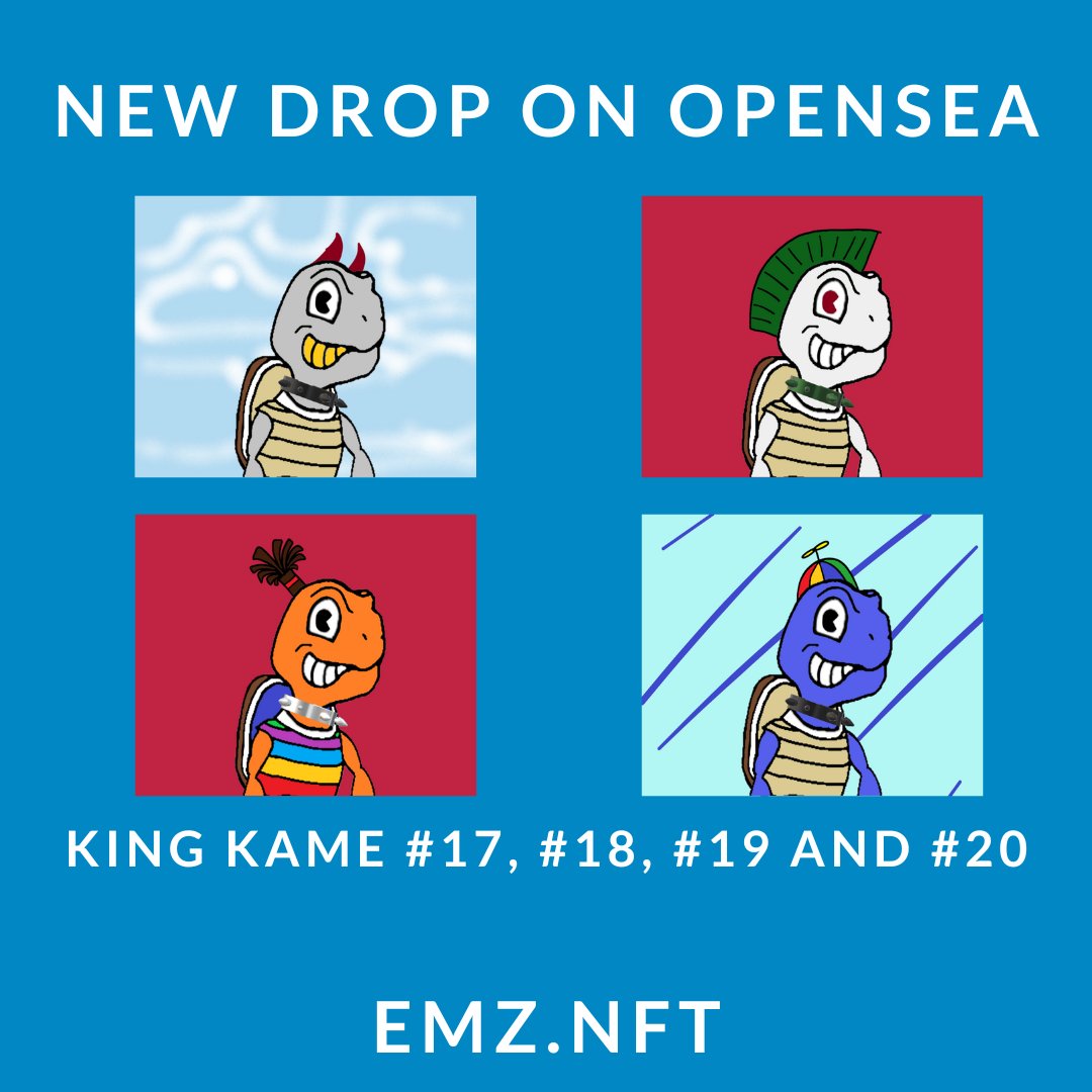 emznft's tweet photo. King Kame DROP in #OpenSea! Starting in .002 eth (polygon) 
#nft #kingkame #nftcollection #NFTdrop #nfts #nftcommunity https://t.co/oeMkd7rUB2
