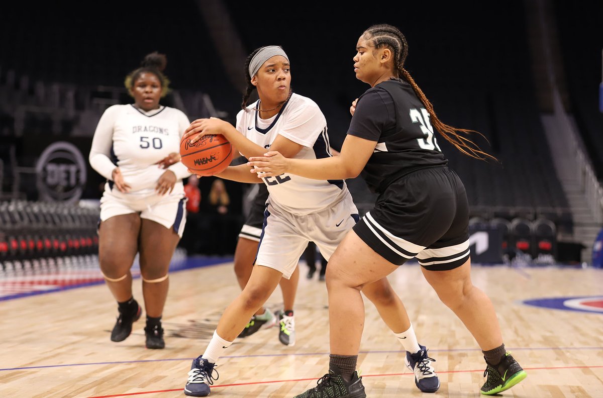 clintondalesch's tweet photo. The Dragons and Eastpointe Shamrocks were guests of the @DetroitPistons' Court of Dreams on Wednesday. While the outcome wasn't what we hoped for (34-29 loss), the memories of playing on an NBA court will last these girls a lifetime. #dragonfamily https://t.co/YNY9eXmwMs
