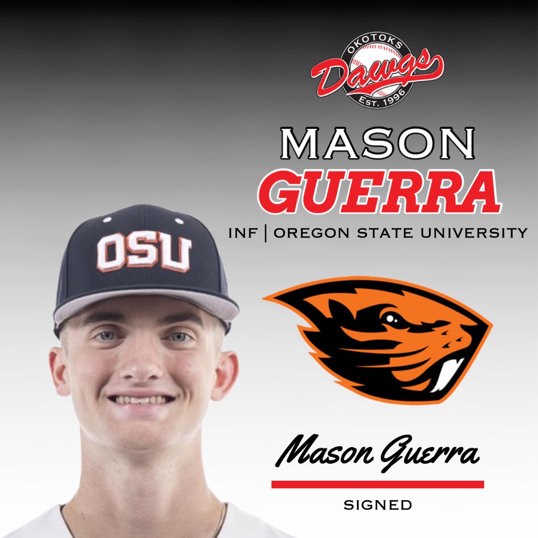 Okotoks_Dawgs's tweet photo. The Dawgs are excited to announce a pair of signings from Oregon State!
Dawgs fans, please welcome Mason Guerra (INF) & Cole Nelson (RHP) to your 2022 Okotoks Dawgs!
#dawgs #baseball #wcbl #ncaa #d1 #buildadam #beavers #collegebaseball #summernights #okotoks #yyc https://t.co/oWVkIxj00s
