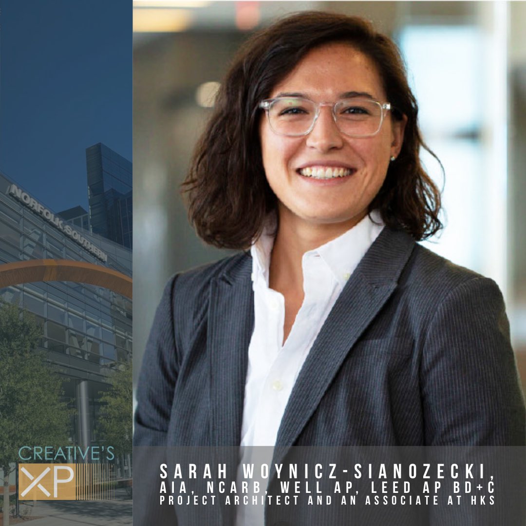 🚨 HIGHLIGHT ALERT 🚨 Sarah Woynicz-Sianozecki, AIA, NCARB, WELL AP, LEED AP BD+C is a Project Architect and an Associate at HKS Atlanta. She practices within the commercial/mixed-use studio. In 2022, Sarah will be joining the AIA YAF Advisory Committee as Community Director.