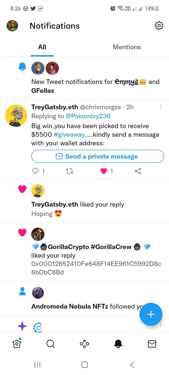Poisonivy236's tweet photo. SCAMMER ALERT ! NFT FAM.. JUST FOR THE FOLLOW AND REACTIONS.. https://t.co/bln3VI5DTf