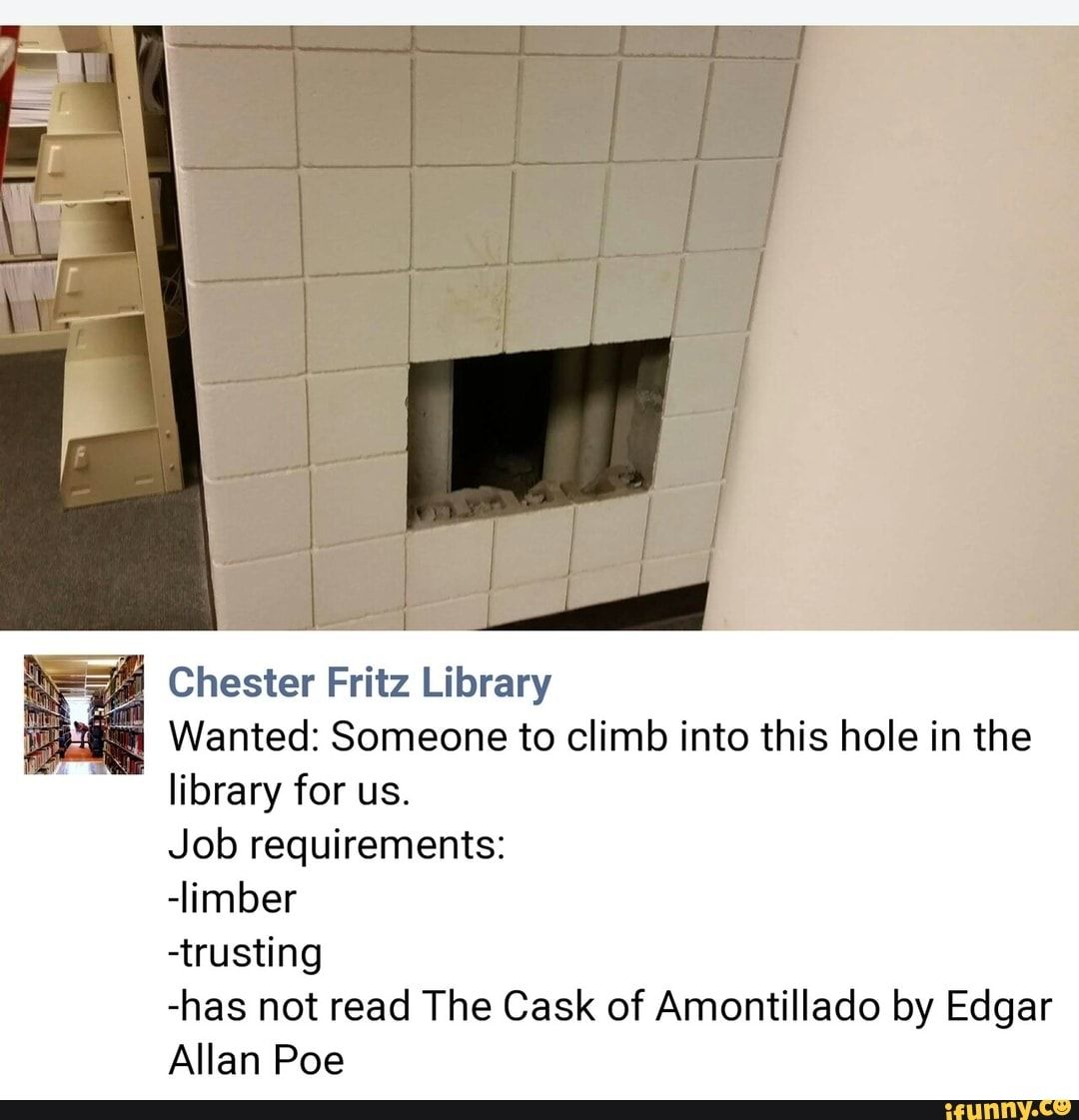 TheYoungTimpani's tweet photo. @landwarsinasia @alexandthepets @janna_e_haider There are SO MANY good Cask of Amontillado memes! https://t.co/Wuw5wKpN3e