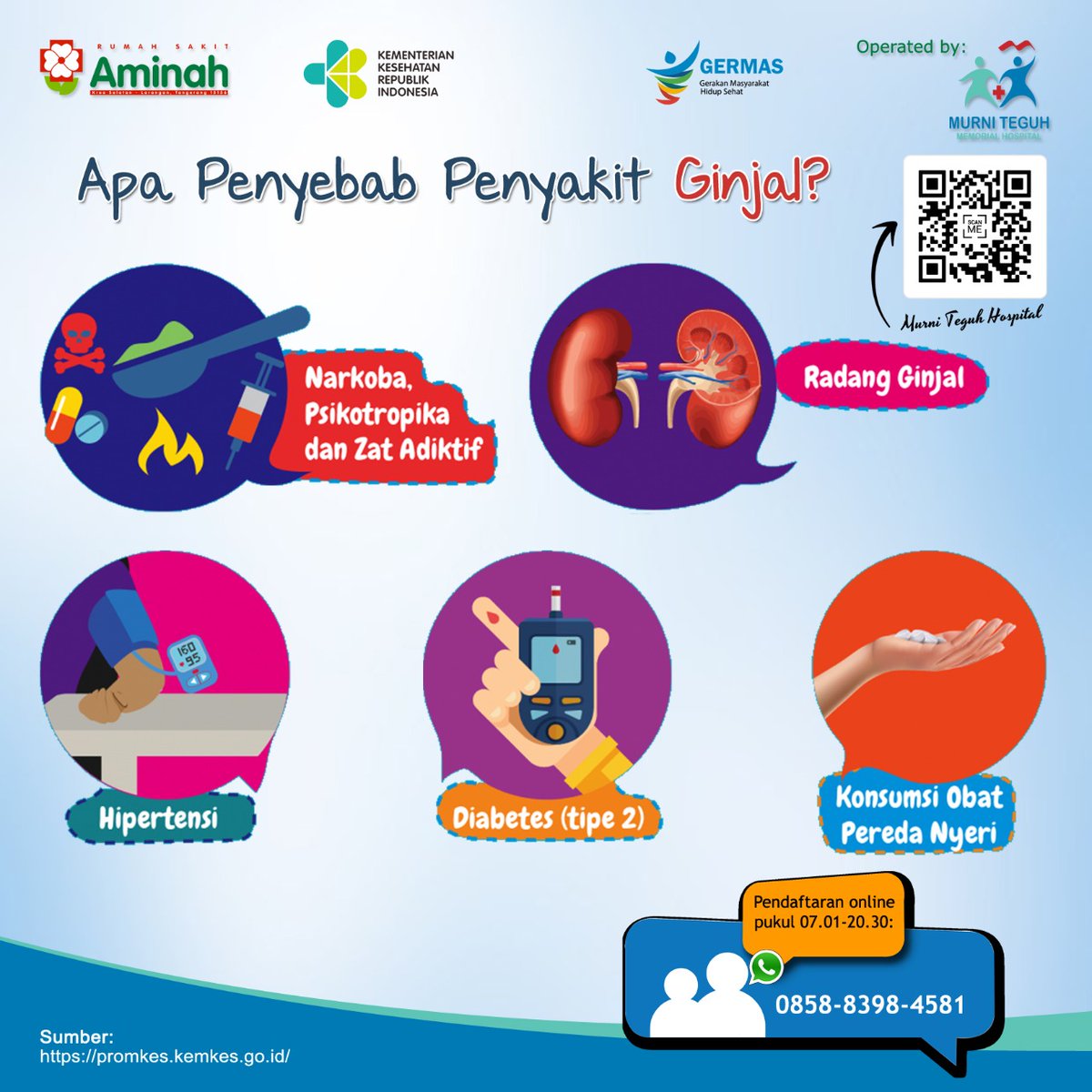 rsmurniteguhct's tweet photo. Kenali penyebab dan gejala penyakit Ginjal Kronis.

#WorldKidneyDay2022
#MurniTeguh https://t.co/S3HfsfCUlg