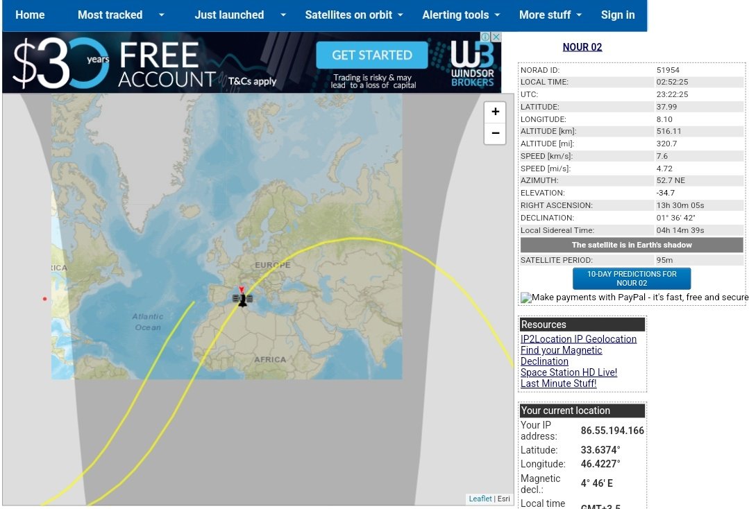 mehos2007's tweet photo. you can track iranian recent satellite #NOUR2 now.
Speed:7.6 km/s
Altitude: over 500 km
Satellite Period:95 min
https://t.co/3GEwuBkgLI
#Iran https://t.co/OmQzSwqsG0