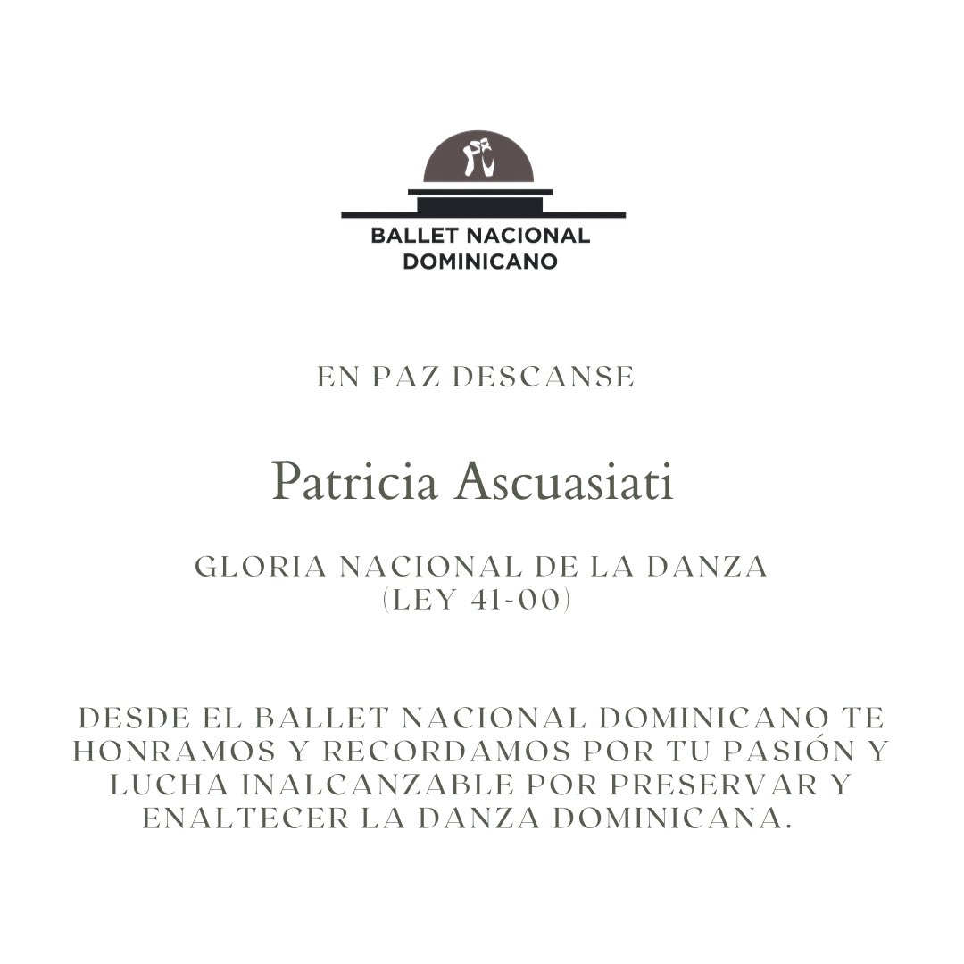 Tu legado será eterno. EPD. #PatriciaAscuasiati #BNDoficial