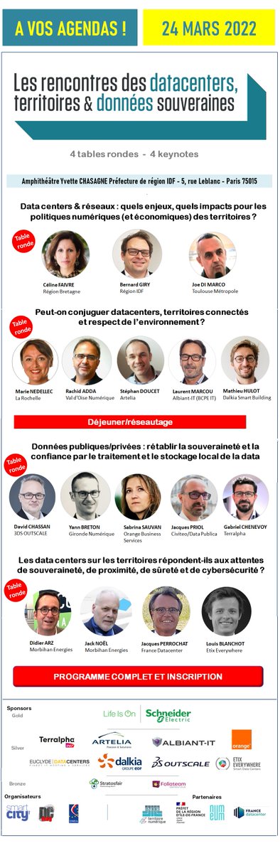 Smart City Mag (@smartcitymag_fr) on Twitter photo Pour tout savoir sur les #datacenters territoriaux, leur impact sur l'#économielocale, la #TransitionNumérique, la #sobriéténumérique, la #cybersécurité, RV le 24 mars à Paris.
Inscription : tinyurl.com/36tk7jrx
<a href="/FNCCR_Numerique/">Territoire Numérique</a> <a href="/Fr_Datacenter/">Fr_Datacenter</a> <a href="/numeum_/">numeum</a> Pour tout savoir sur les #datacenters territoriaux, leur impact sur l'#économielocale, la #TransitionNumérique, la #sobriéténumérique, la #cybersécurité, RV le 24 mars à Paris.
Inscription : tinyurl.com/36tk7jrx
<a href="/FNCCR_Numerique/">Territoire Numérique</a> <a href="/Fr_Datacenter/">Fr_Datacenter</a> <a href="/numeum_/">numeum</a>
