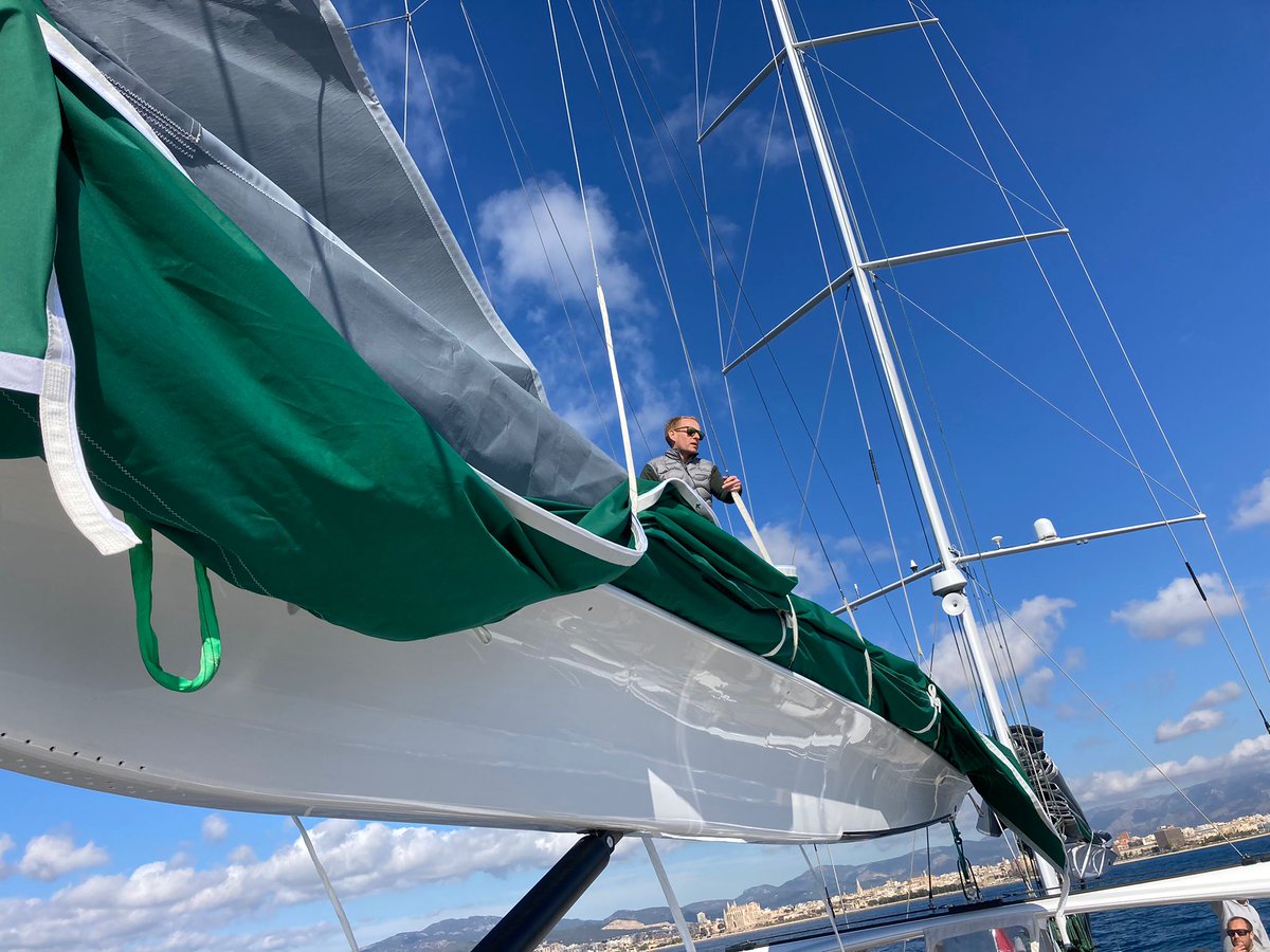 RSBRigging's tweet photo. A little cruise around the Bay of Palma for Nariida, putting her new 3Di main mizzen and furling cruising jib through their paces...
#balticyachts #nariida #baltic #sailtrial #seatrial #rsbrigging #northsails ##mainmizzen #jib https://t.co/una2hwcexe