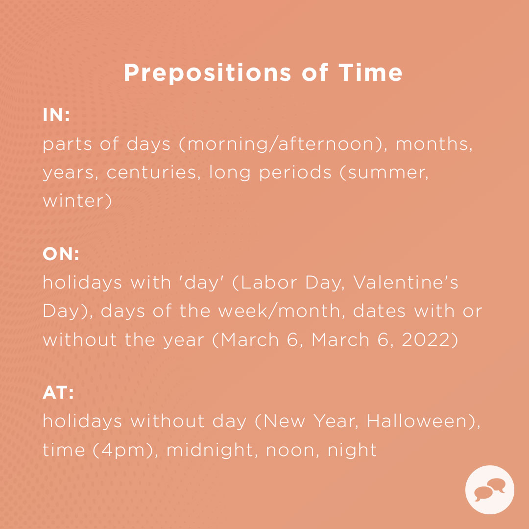 When To Use In On And At In A Sentence
