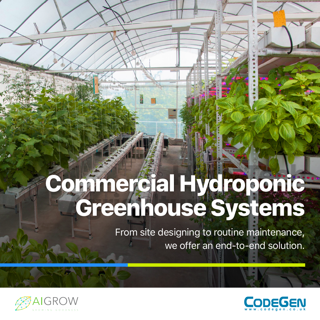 codegen_int's tweet photo. Set up a commercial #hydroponicgreenhouse with AiGROW - powered by #CodeGen. We source and design structures based on requirement, and we utilize computer-aided design techniques to simulate thermal management and wind resistance. Plan your Business Model today!

#ai #agritech https://t.co/HATONr7pKW