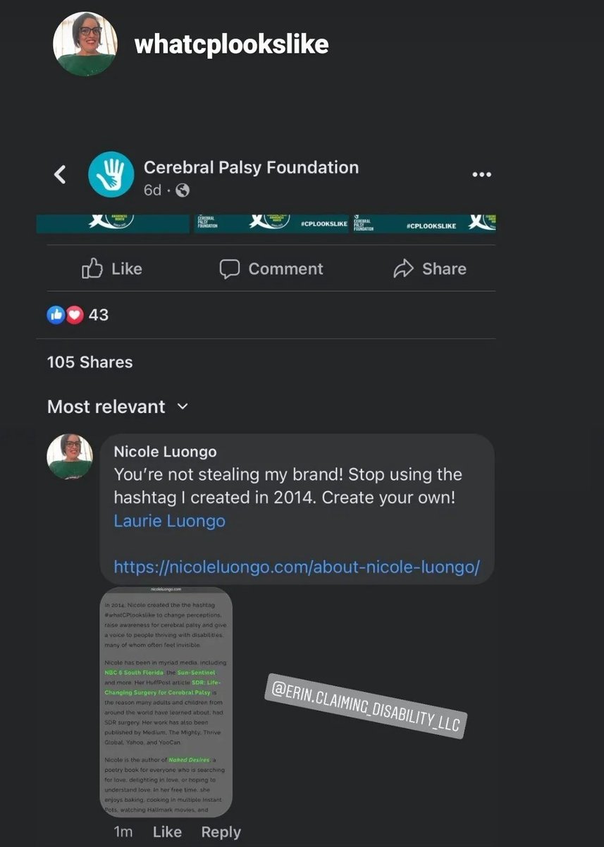 ERINClaimingDis's tweet photo. You know what we don't do during Cerebral Palsy Awareness Month....
Take from Disabled creators with Cerebral Palsy & not compensate..... #whatcplookslike & #cplookslike 🤔 Disabled community please support my friend Nicole Luongo @green4cp @yourcpf
#DisabilityTwitter https://t.co/IDi78jiRPy