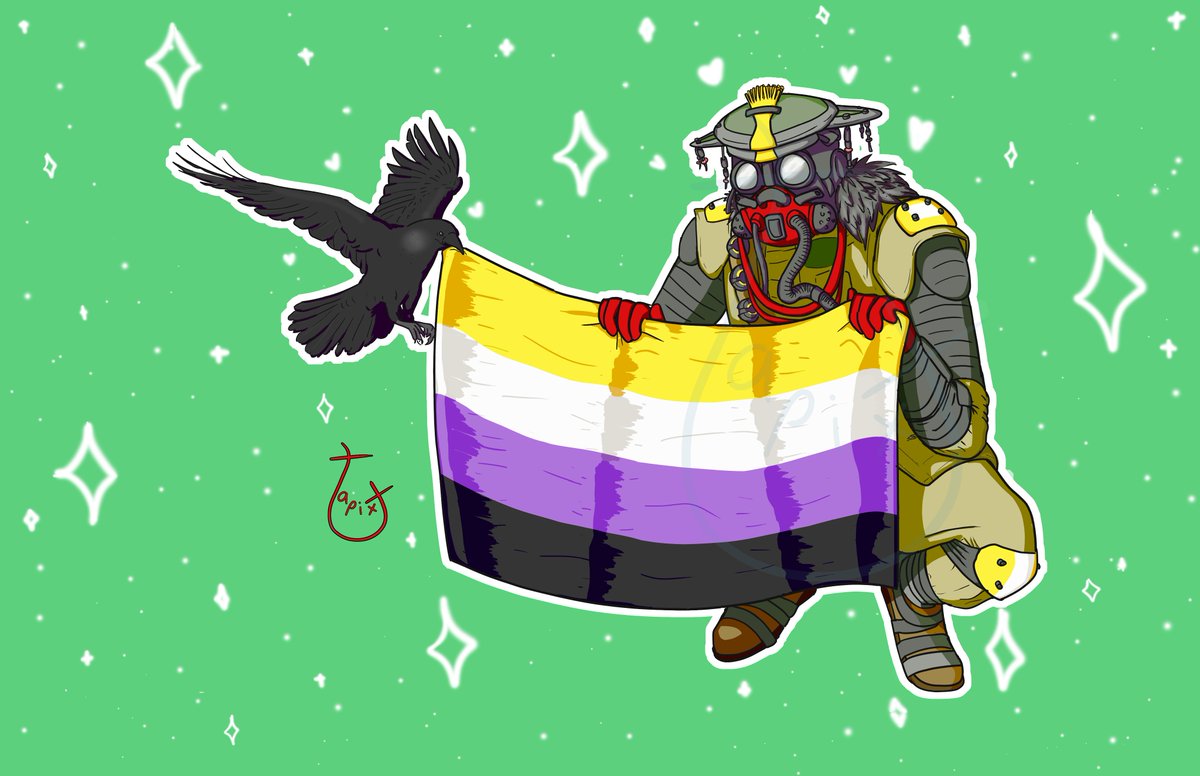 TapixT_'s tweet photo. another #EnbySeries finished! ofc i had to do Bloodhound ASAP cus they're my everything <3 i chose the nonbinary flag for them! also Artur is nonbinary too
#Bloodhound #ApexLegends #ApexLegendsFanart #nonbinary @SimplyAllegra https://t.co/KGmpggPjAt