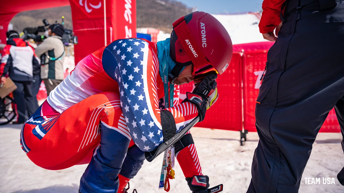 TeamUSA's tweet photo. What a run it's been. 🇺🇸

@tcski2014 says goodbye to the #WinterParalympics for the final time. https://t.co/SCANJXwDJg