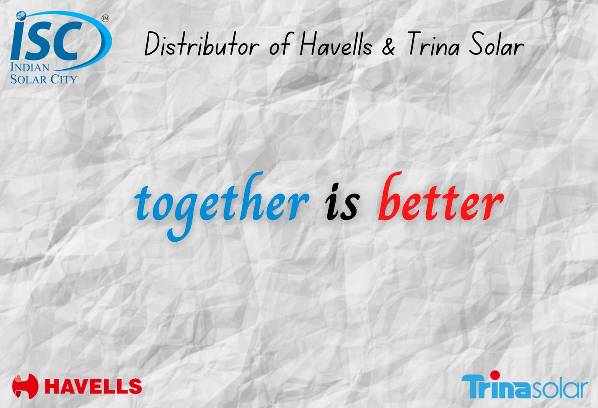 ISCCleantech's tweet photo. Indian Solar City is authorised distributor of Trina Solar &amp; Havells On-grid Inverters.

To know more visit our website 
https://t.co/26Isr03yoK

Or E-mail us at info@indiansolarcity.com
#solarenergy #solarpanels #greenenergy #trina #havells #indiansolarcity #india #gosolar https://t.co/UQrIs2b8MH