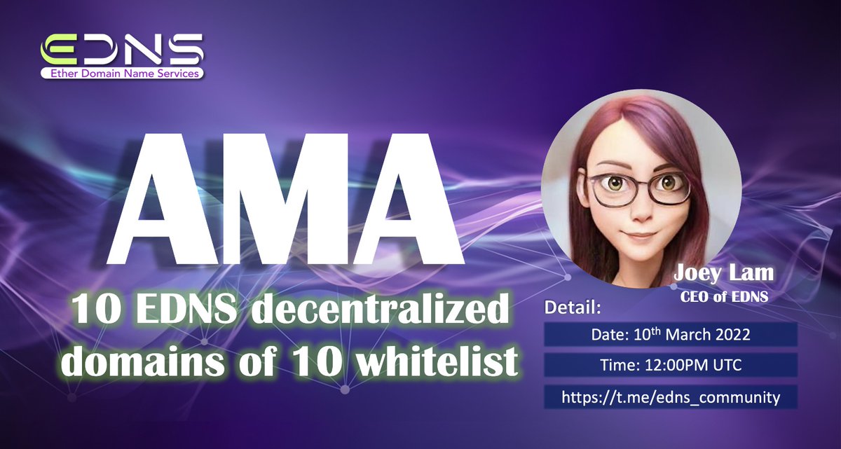 ednsdomains's tweet photo. We are having our first ever AMA today at 12pm UTC!! AMA session divided into 2 sessions - keep reading string replies for details #ama #amatoday https://t.co/z2bFonni7v