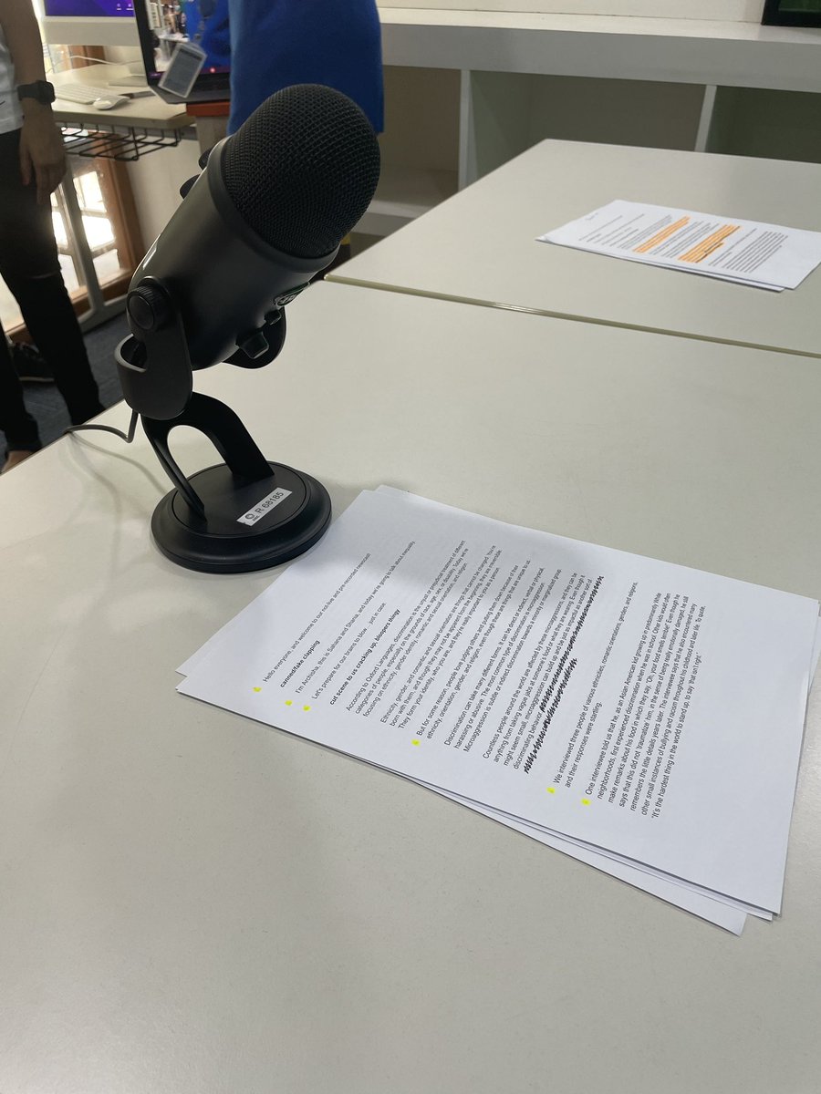 AISCMiddle's tweet photo. Eighth grade students are in the process of creating a newscast in the integration lab to raise awareness about their blog on discrimination. #SDG10 #AISCGrade8 #AISCGrowth #AISCExcellence #AISCIntegrity #AISCRespect, #AISCDiversity, #AISCCommunity https://t.co/ndZqviuhxE