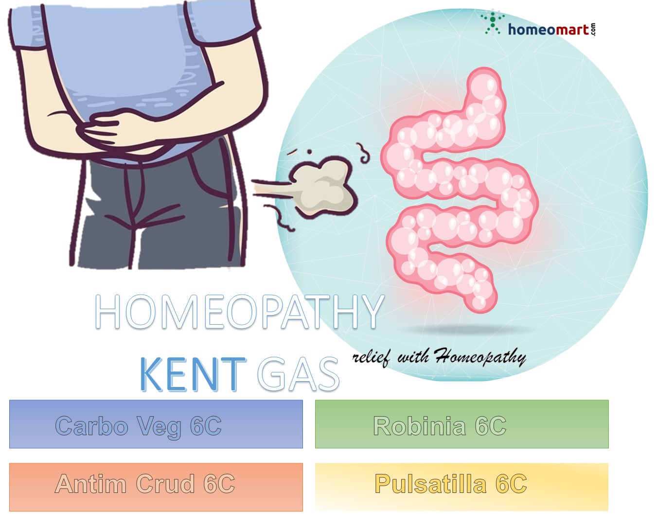 Homeomart.com on X: Four homeopathic remedies of choice for neutralizing # flatulence, gas forming foods and treat epigastric pain. It also addresses  flatulence promoting sour belching and excessive eating problems. Know more