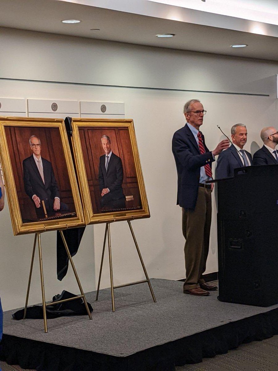 Wills_Eye's tweet photo. This evening, we unveiled official portraits of Drs. Robert S. Bailey, Jr. and Mark H. Blecher, retiring director and co-director of Wills Eye's Cataract and Primary Eye Care Service. Thank you both for your tremendous leadership! https://t.co/OnmXPbGuIT