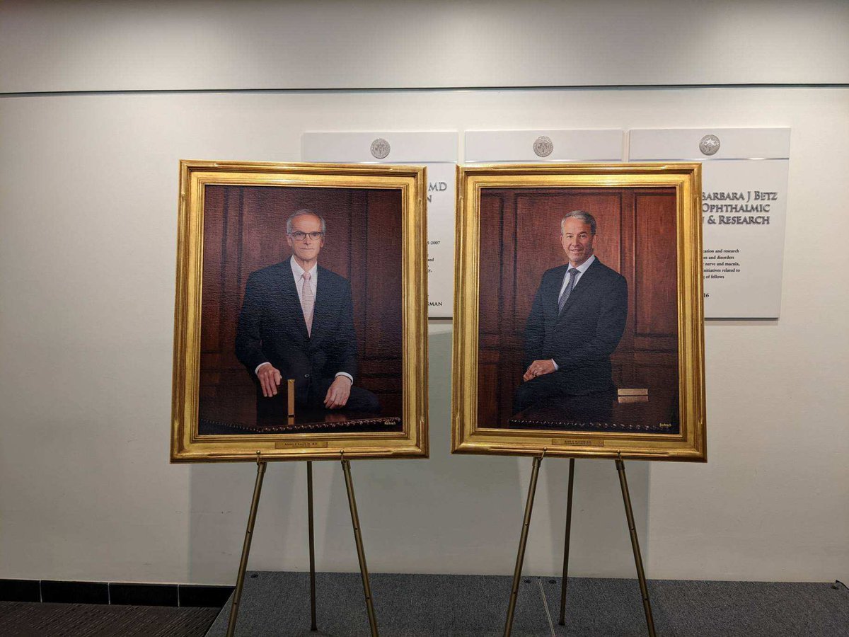Wills_Eye's tweet photo. This evening, we unveiled official portraits of Drs. Robert S. Bailey, Jr. and Mark H. Blecher, retiring director and co-director of Wills Eye's Cataract and Primary Eye Care Service. Thank you both for your tremendous leadership! https://t.co/OnmXPbGuIT