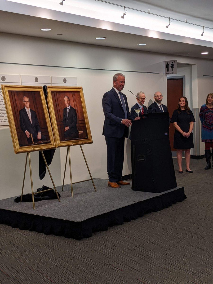 Wills_Eye's tweet photo. This evening, we unveiled official portraits of Drs. Robert S. Bailey, Jr. and Mark H. Blecher, retiring director and co-director of Wills Eye's Cataract and Primary Eye Care Service. Thank you both for your tremendous leadership! https://t.co/OnmXPbGuIT