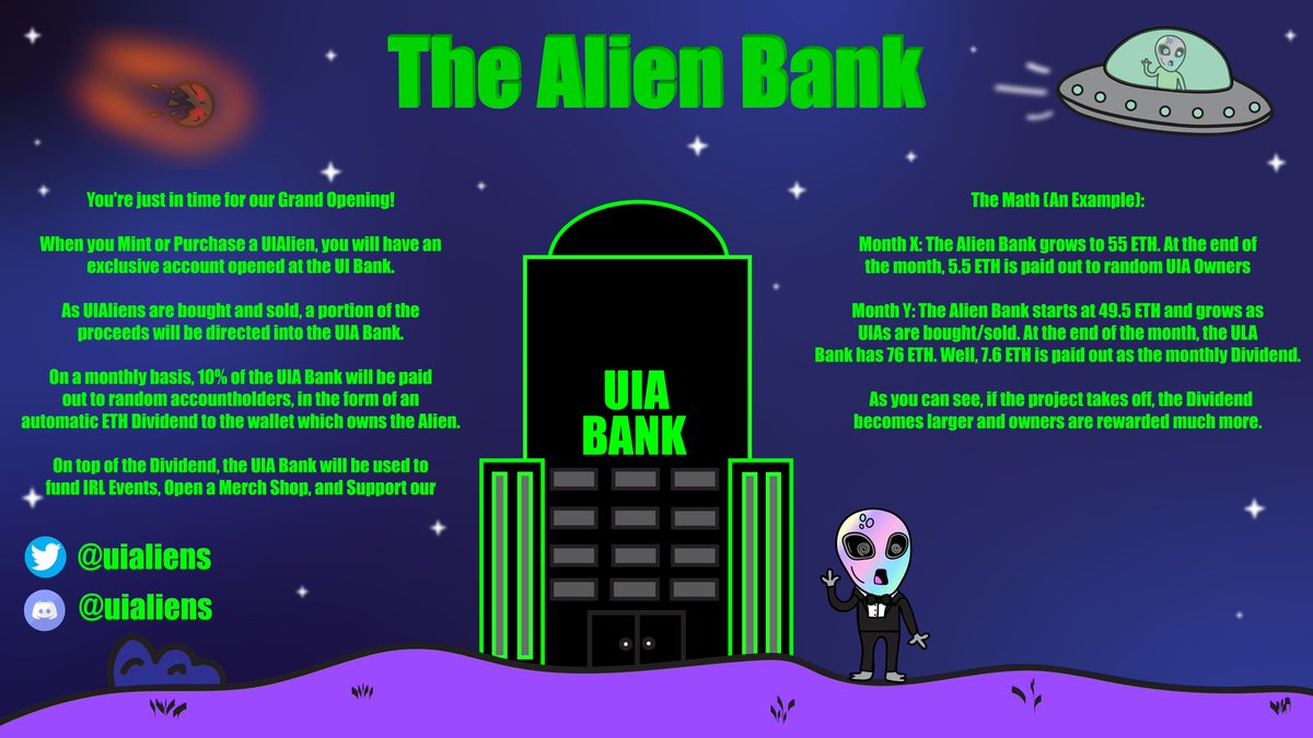 Don't sleep on the UIA Bank!! 

Minting March 12th.