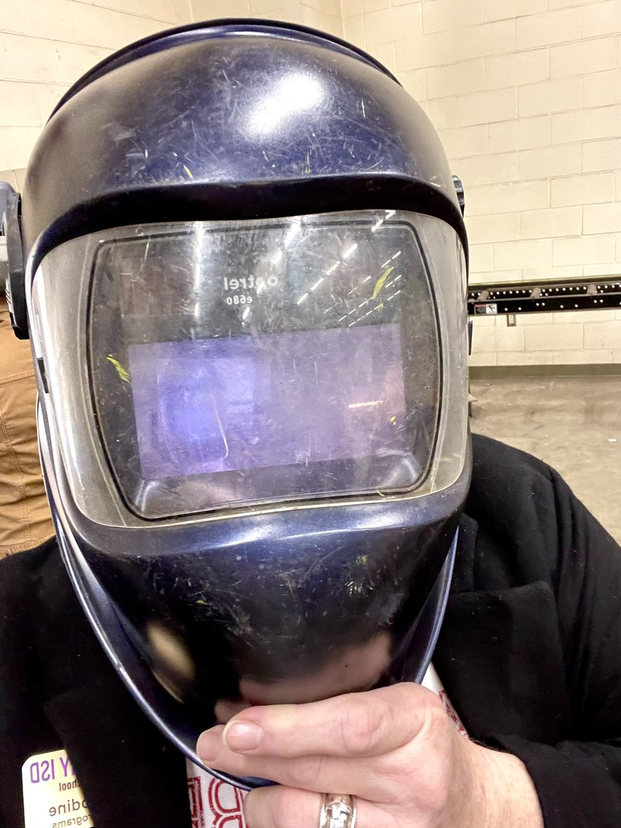 Had a great time in Ag Mech class today! Great engagement and attention to detail and safety. I may not know how to strike an arc, but I do know a great lesson and teacher! #gisdgr8ness  #welderintraining