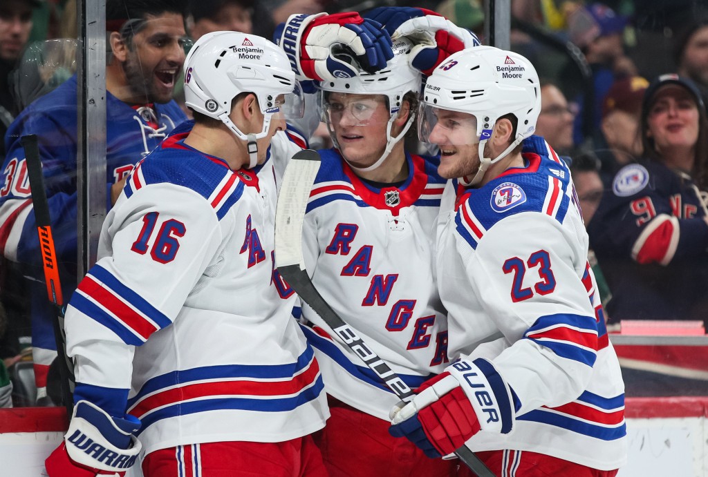 nypost's tweet photo. Dryden Hunt looks to find home on Rangers' second line https://t.co/zG8CVbdKOj https://t.co/50Clc5mfjQ