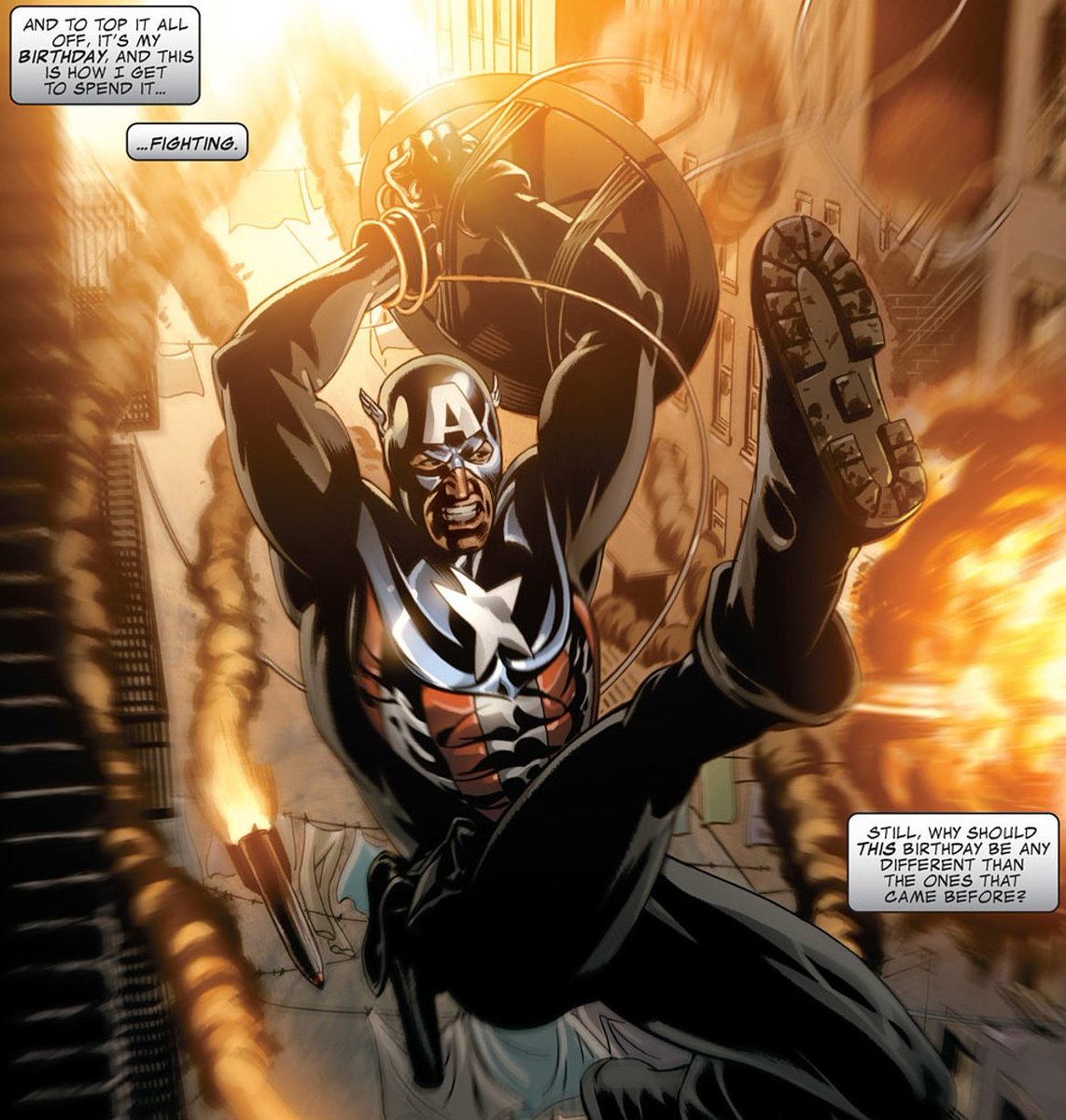 BuckyFiles's tweet image. “Why should this birthday be any different than the ones that came before?” Bucky in Captain America 50.